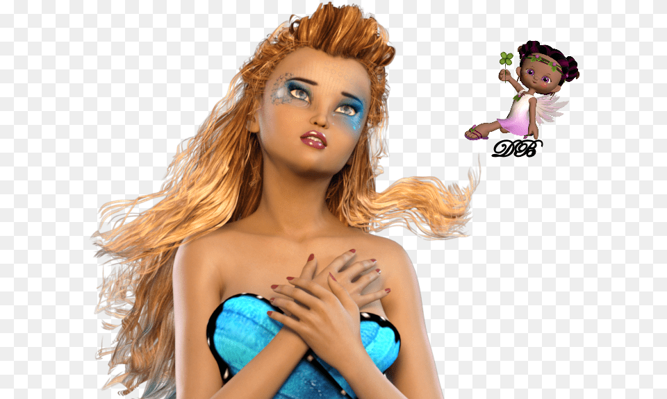 Tube Femme Feriquefantasy Robe Papillon 3d Girl, Adult, Toy, Person, Female Free Png