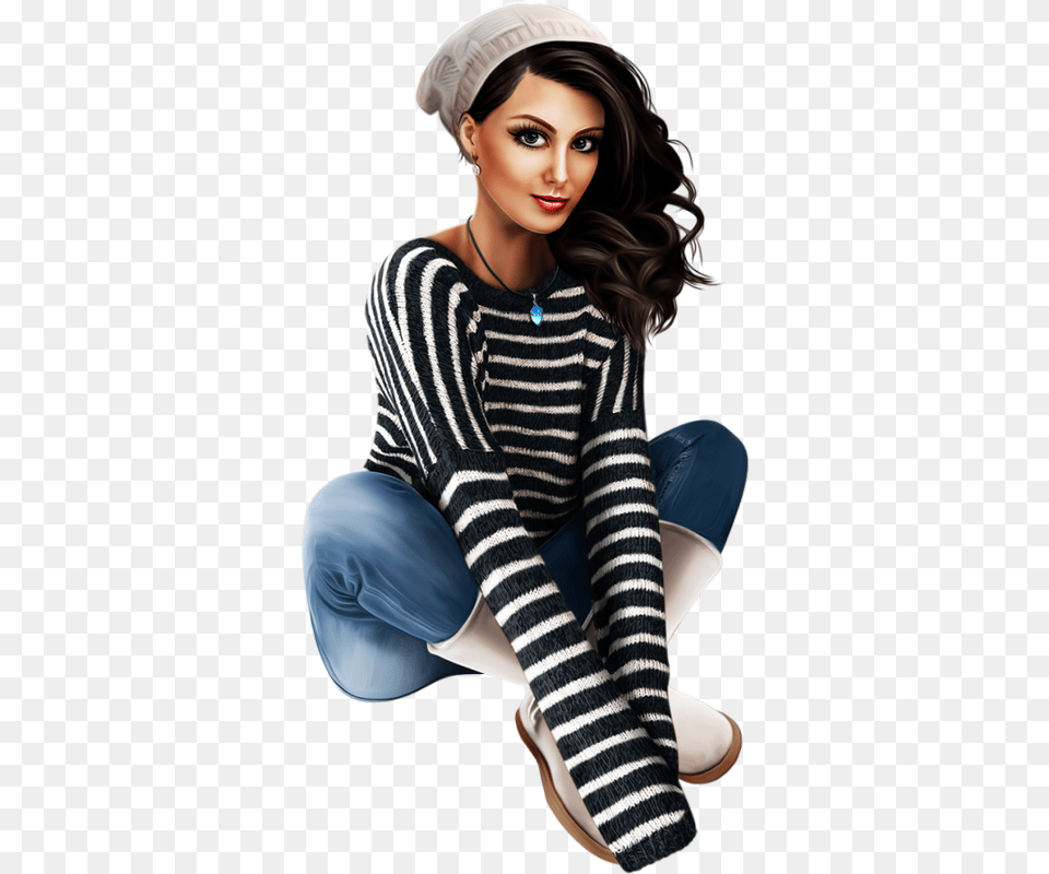 Tube Femme Hiver Tube Femme Et Crepes, Clothing, Sweater, Knitwear, Person Png Image