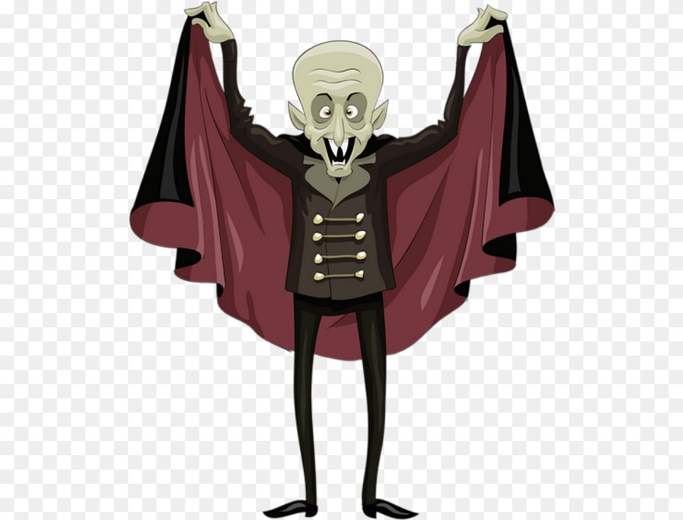 Tube Halloween Dracula Scary Character Clipart Vampire Halloween Transparent Background, Cape, Clothing, Person, Publication Free Png