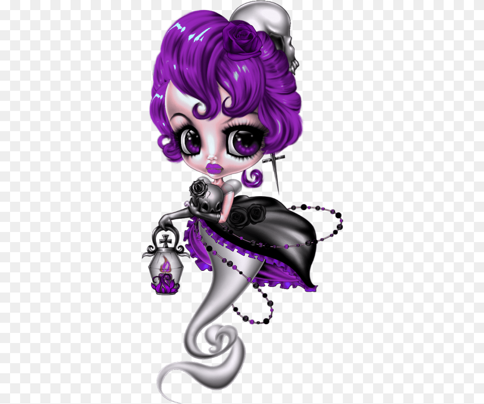 Tube Halloween Fantme Personnage Ghost Clip Art, Graphics, Book, Comics, Purple Free Png Download