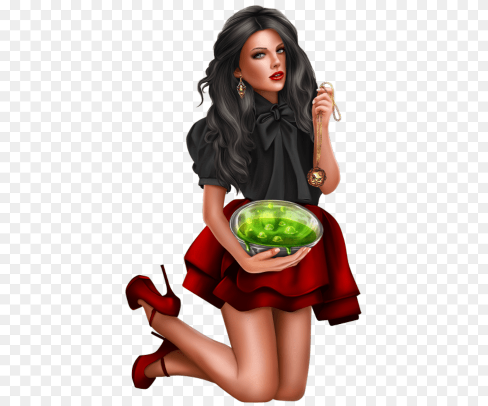 Tube Halloween Femme Witch Tubes Clipart, Cutlery, Adult, Spoon, Portrait Free Png Download