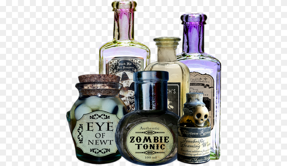 Tube Halloween Flacons Fioles Potions Tubes Witch Potions, Bottle, Alcohol, Beverage, Liquor Free Png Download