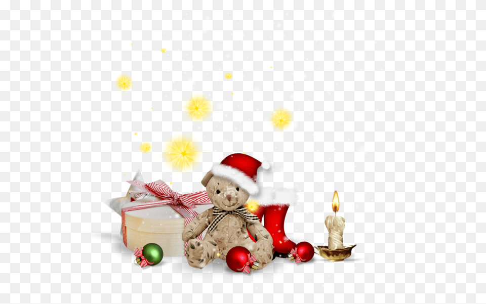 Tube Nol Cluster Holidays Xmas Christmas Day, Candle, Flower, Plant, Teddy Bear Free Transparent Png