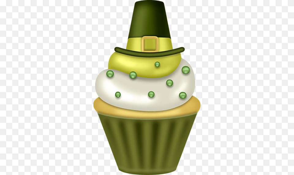 Tube St Patrick Cupcake St Patrick39s Day Clipart Saint Patrick, Cake, Cream, Dessert, Food Png