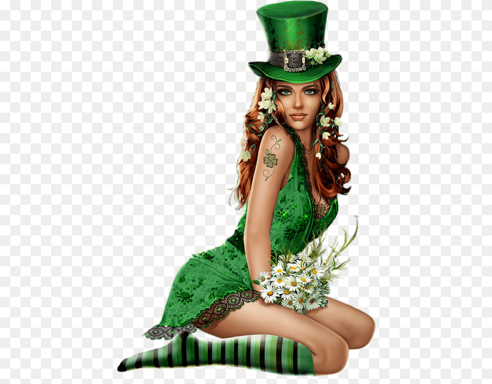 Tube St Patrick Filles Tubes, Clothing, Plant, Hat, Flower Free Transparent Png