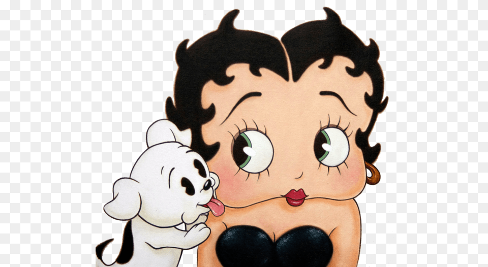 Tubes Betty Boop 1 La Bote Betty Boop Loving A Dog, Cartoon, Baby, Person, Animal Free Png Download