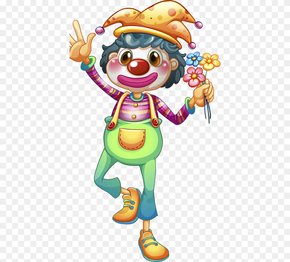 Tubes Clowns Pierrots Drawing Clown With Sneezing Flower, Performer, Person, Baby Png