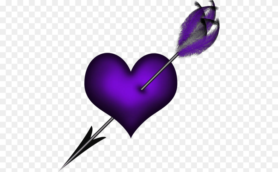 Tubes Coeurs Arrow Clipart Clean Heart Heart With Broken Heart With Arrow, Purple Free Png Download