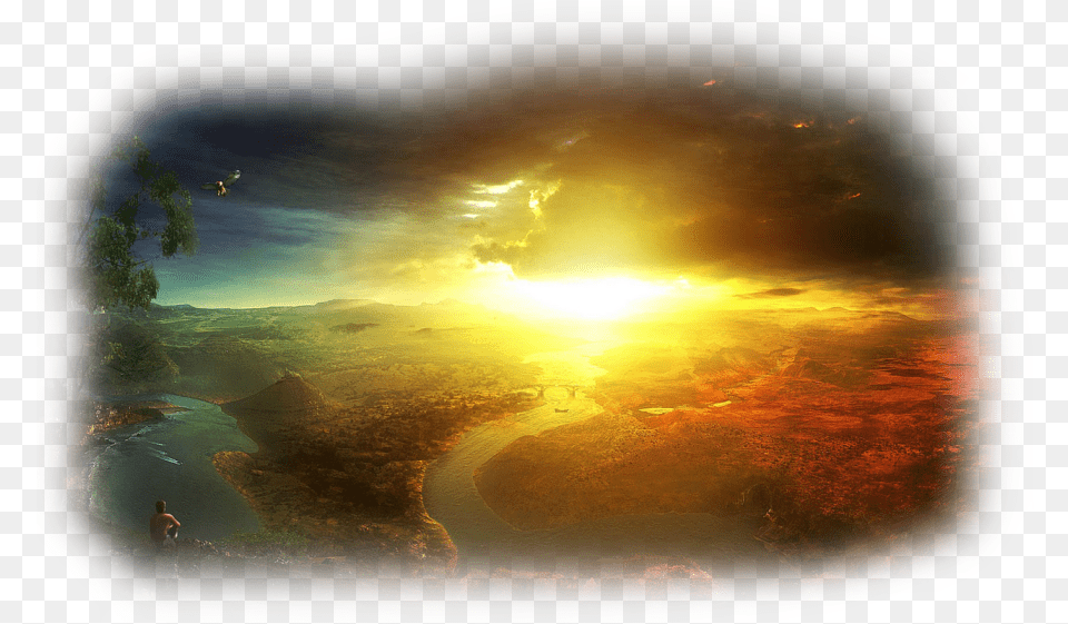 Tubes Coucher De Soleil Heaven And Hell Hd, Flare, Sunlight, Sky, Scenery Free Png Download