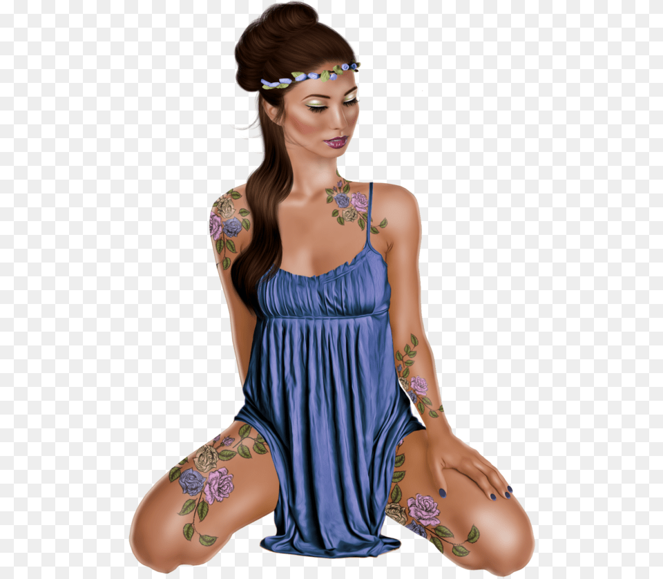 Tubes Femmes 3d Girl, Tattoo, Skin, Clothing, Dress Free Transparent Png