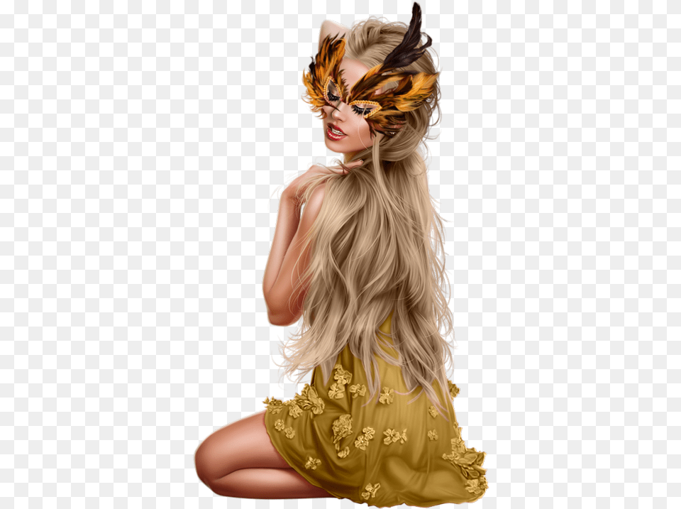 Tubes Femmestubes Fillespng Femmesgirlypsp Headpiece, Blonde, Clothing, Dress, Person Png