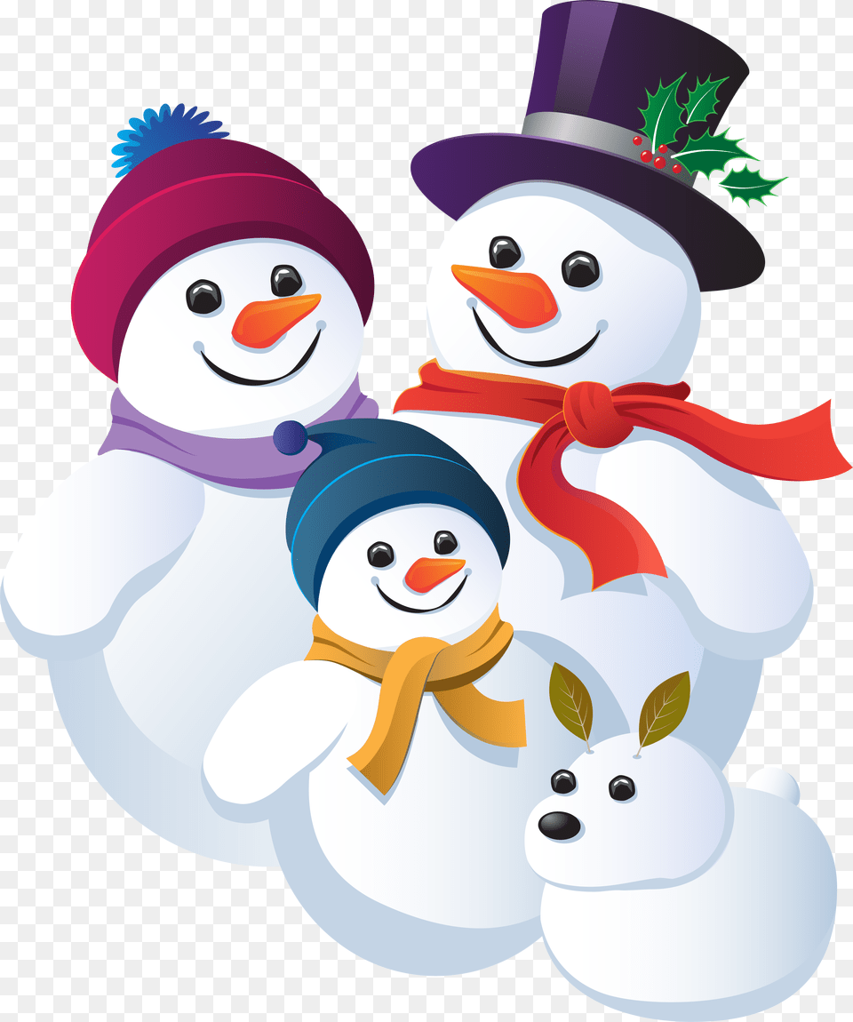 Tubes Noel Bonhommes De Neiges Snowman Family, Nature, Outdoors, Winter, Snow Free Png Download