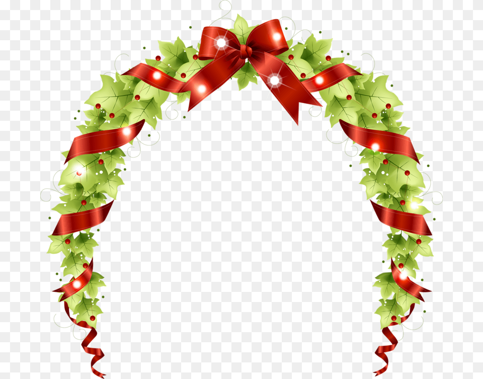 Tubes Noel Fleurs Gui Couronnes Christmas Flowers Christmas Vector, Arch, Architecture, Wreath Free Transparent Png
