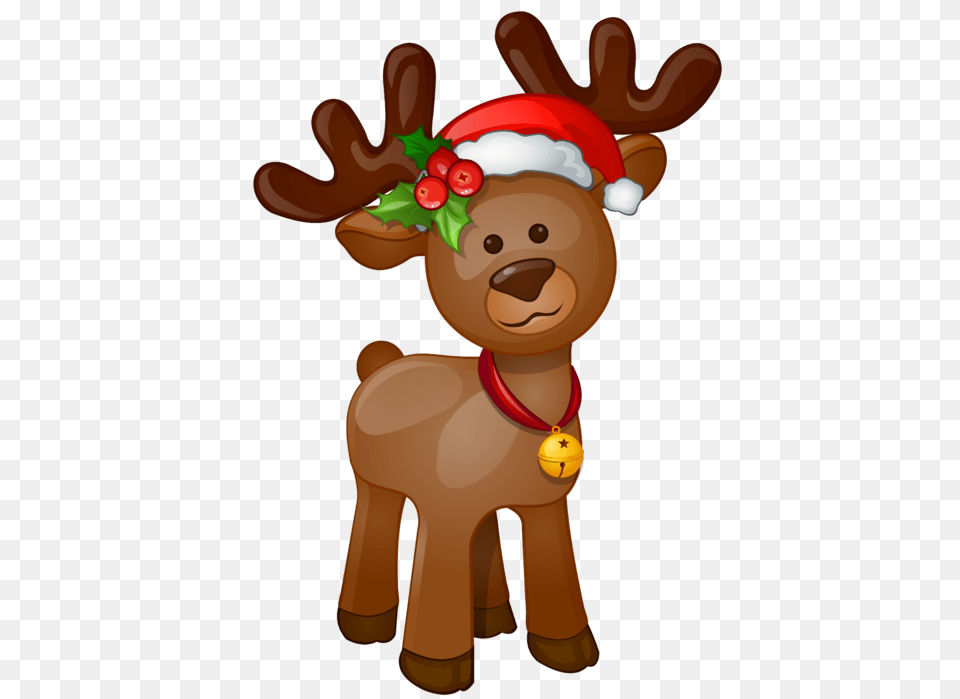 Tubes Noel Rennes Traineaux Toon Navidad, Animal, Deer, Mammal, Wildlife Free Png
