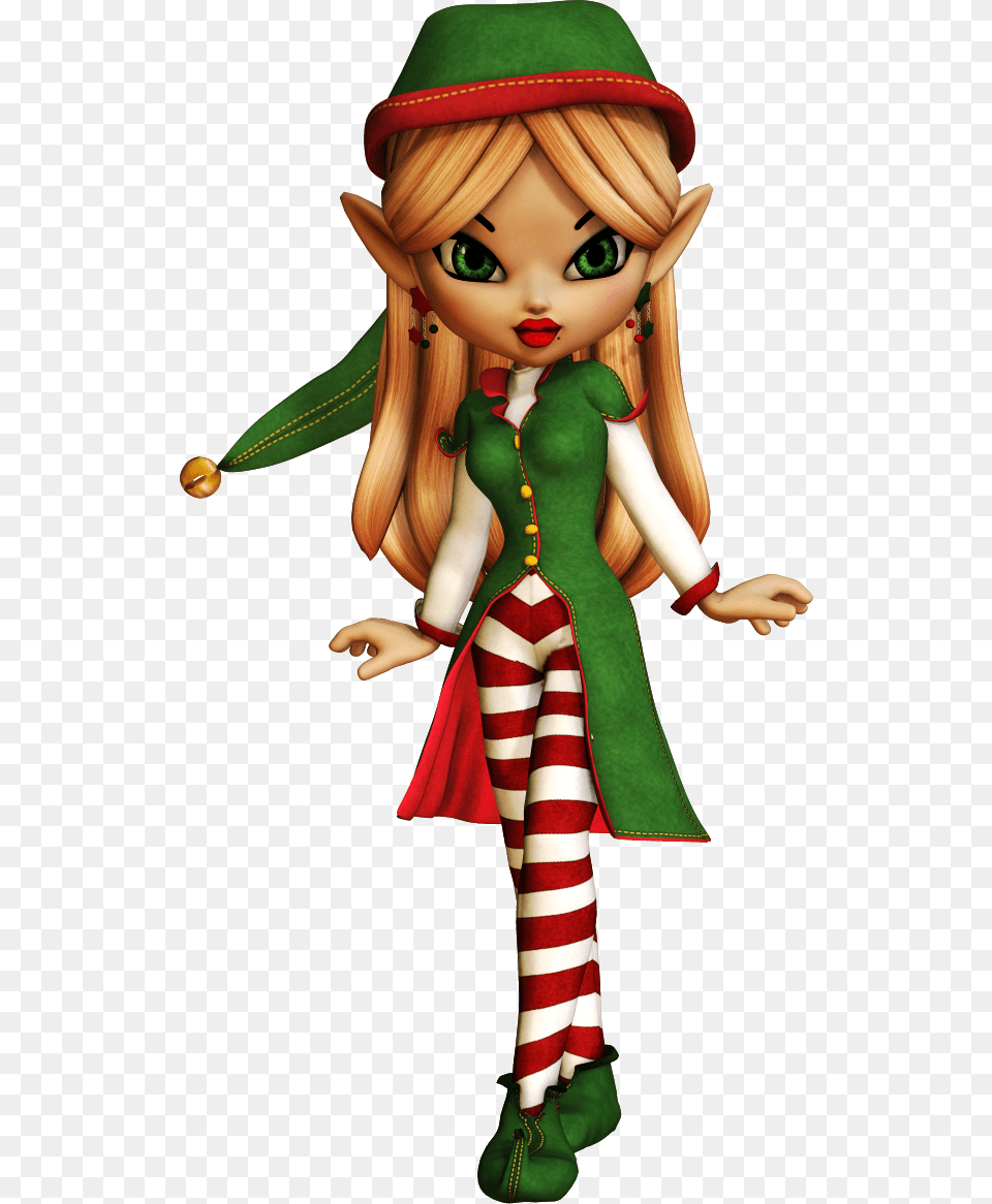 Tubes Poser De Transparent Christmas Elf Christmas Fairies, Doll, Toy, Face, Head Png