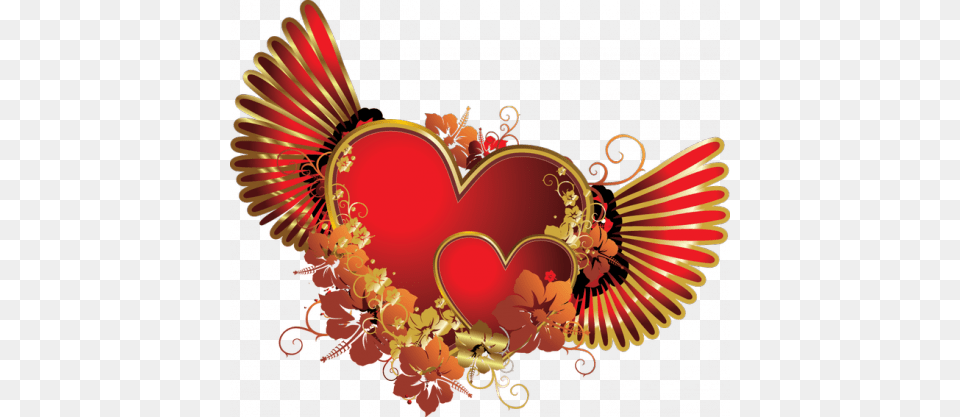 Tubes St Valentin Servez Vous Valentines Hearts With Wings, Pattern, Heart Free Transparent Png