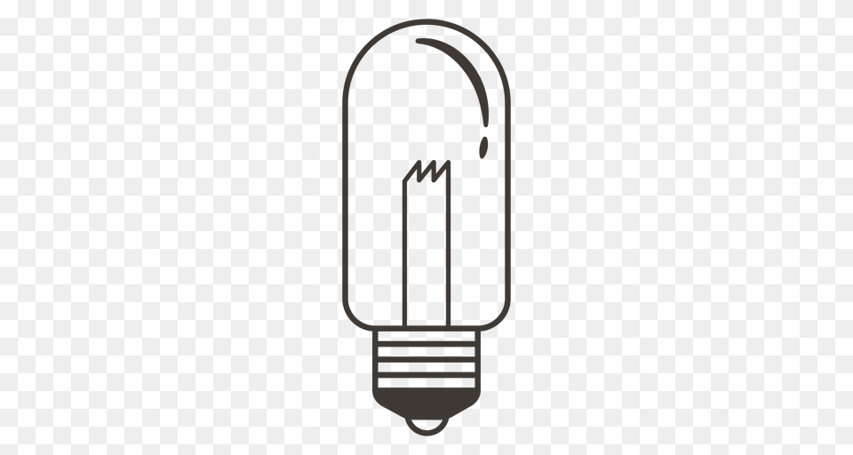 Tubular Light Bulb Stroke Icon, Lightbulb, Ammunition, Grenade, Weapon Free Transparent Png