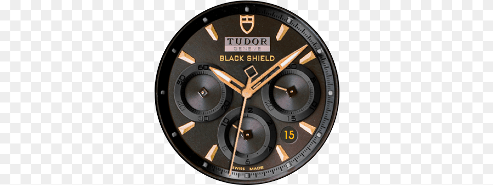 Tudor Black U0026 Gold Shield U2013 Watchfaces For Smart Watches Solid, Wristwatch, Arm, Body Part, Person Png