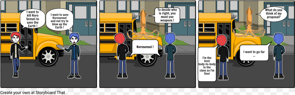 Tuer Ou Sauver Korosensei Law Of Independent Assortment Cartoon, Bus, Vehicle, Transportation, School Bus Png Image