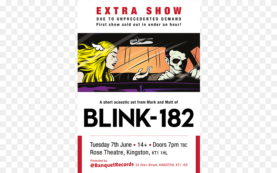 Tuesday 7th June At The Rose Theatre Blink 182 California Vinyl Lp, Advertisement, Poster, Publication, Book Png Image