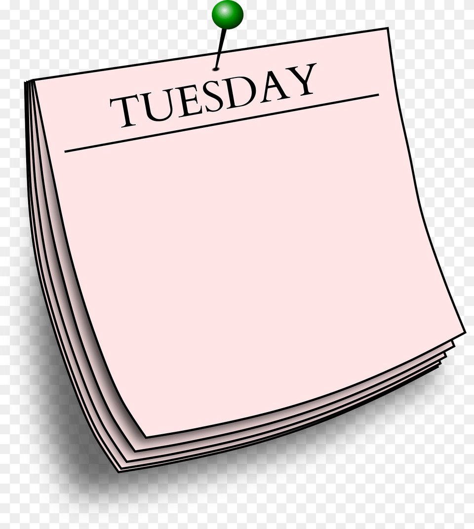 Tuesday Pinned Note, Page, Text, Book, Publication Free Png