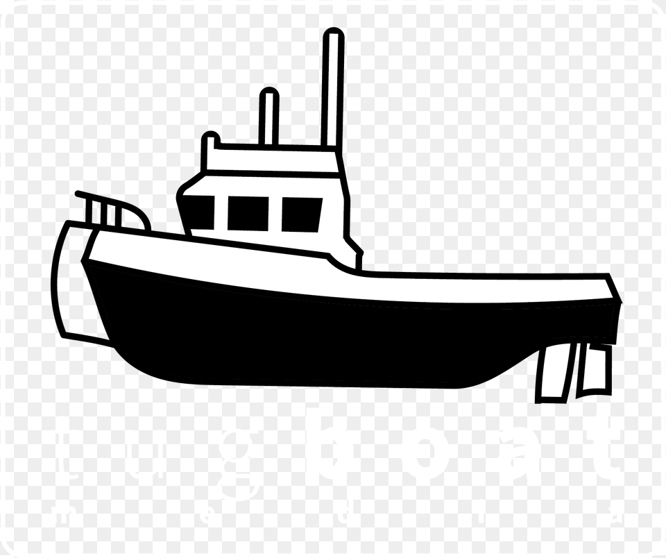 Tugboat Black And White Boat, Transportation, Vehicle, Yacht Free Png
