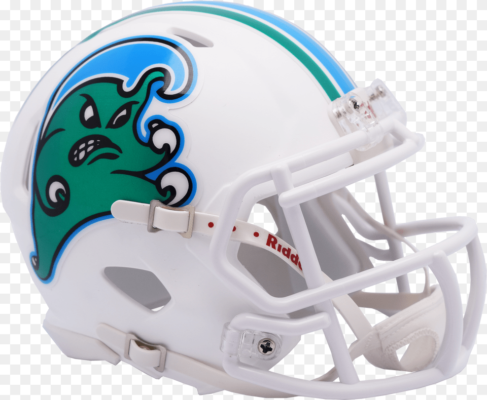 Tulane Angry Wave Speed Mini Los Angeles Chargers Helmet, American Football, Football, Football Helmet, Sport Png