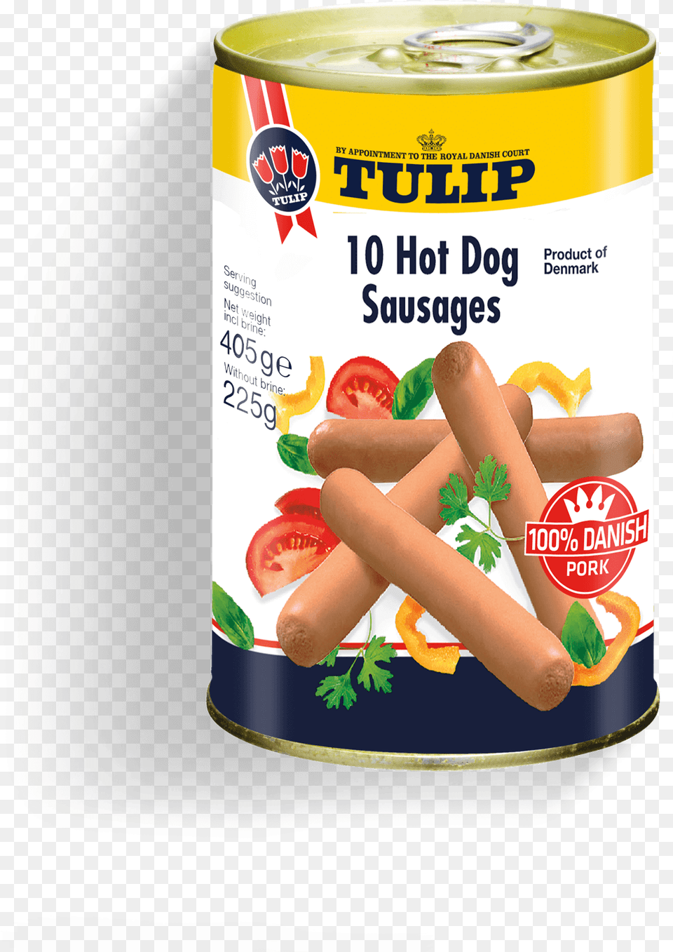 Tulip 10 Hotdog Sausages 225g Tulip Hot Dogs, Tin, Can, Person, Food Png