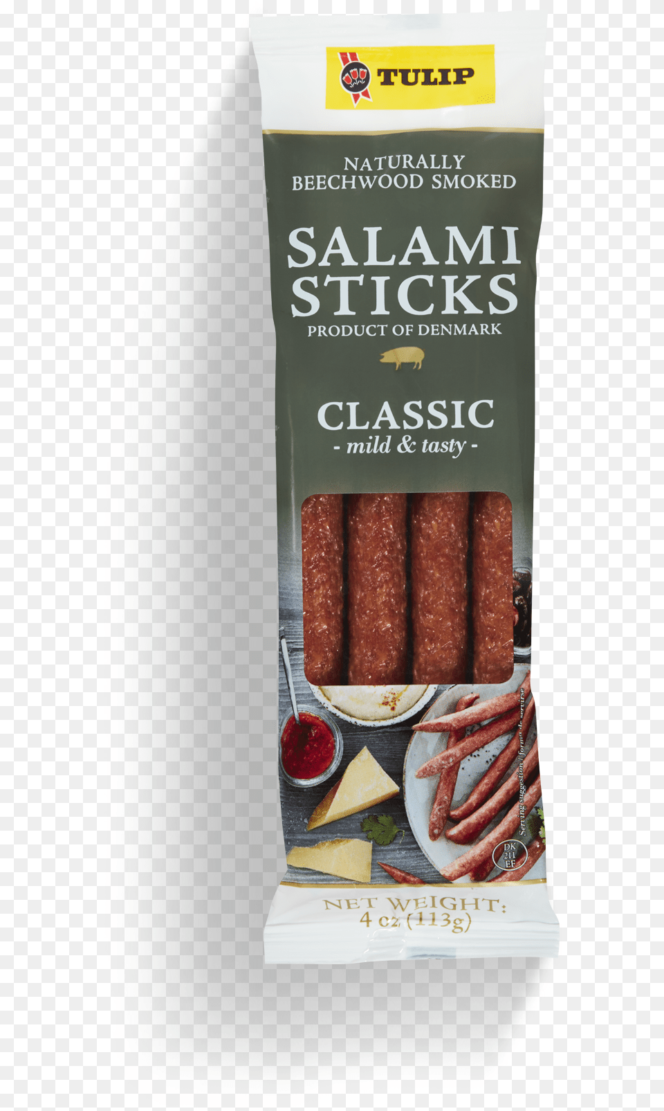 Tulip Classic Salami Stick Pepperoni, Advertisement, Bread, Food Free Transparent Png