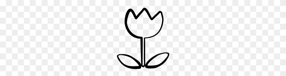 Tulip Clipart Icon, Gray Png Image