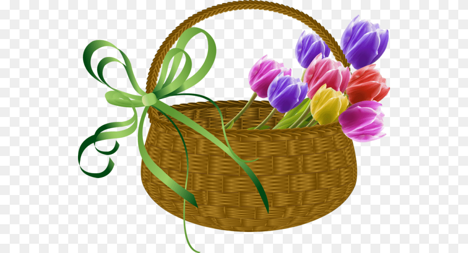 Tulip Flower Clipart, Basket, Plant, Purple, Flower Arrangement Free Png