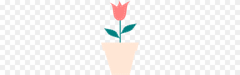 Tulip In Flower Pot Pastel Clip Art, Vase, Pottery, Potted Plant, Planter Png