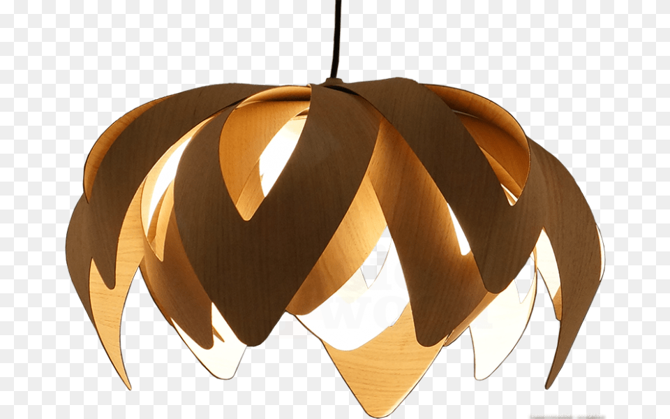 Tulip Pendant Light In Wood Mike Vanbelleghem Pion Fineer Hout Lampen, Chandelier, Lamp, Lampshade Free Png Download