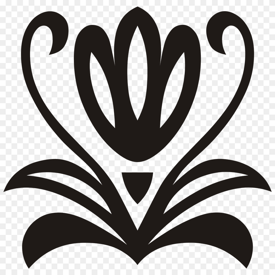 Tulipc Ornament Black Clipart, Logo, Dynamite, Weapon, Symbol Png Image