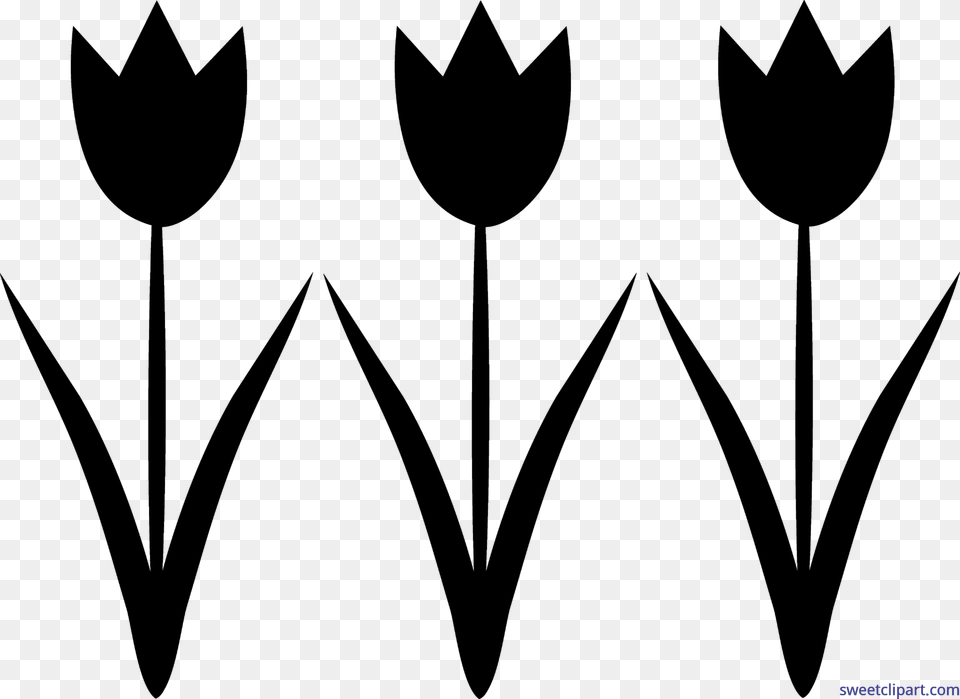 Tulips Black Silhouette Clip Art Png