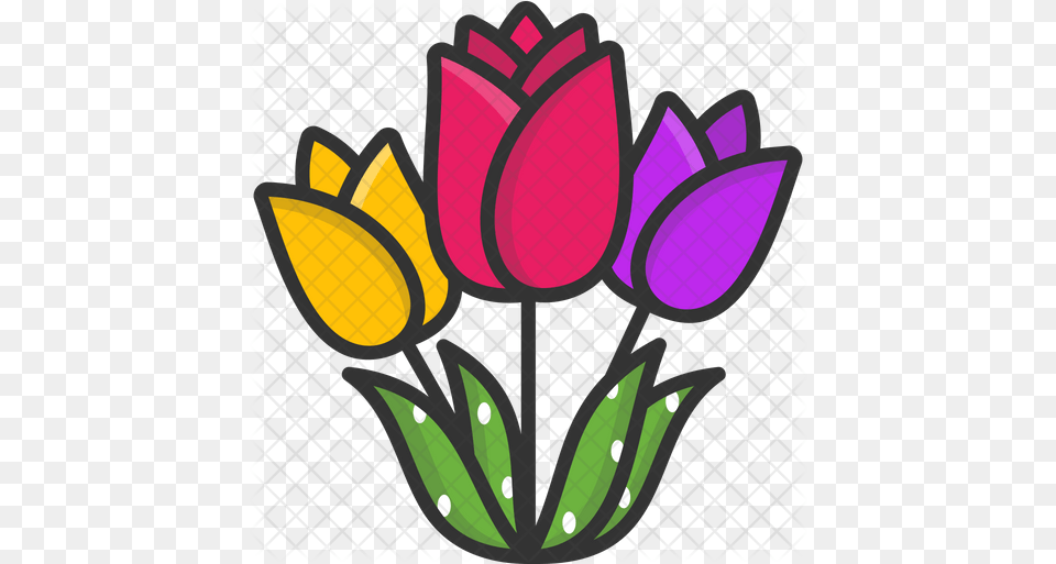 Tulips Icon Floral, Purple, Art, Flower, Plant Free Png Download