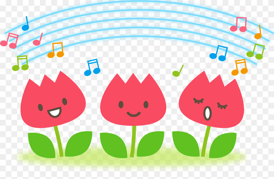 Tulips Singing Clipart, Art, Graphics, Flower, Plant Png Image