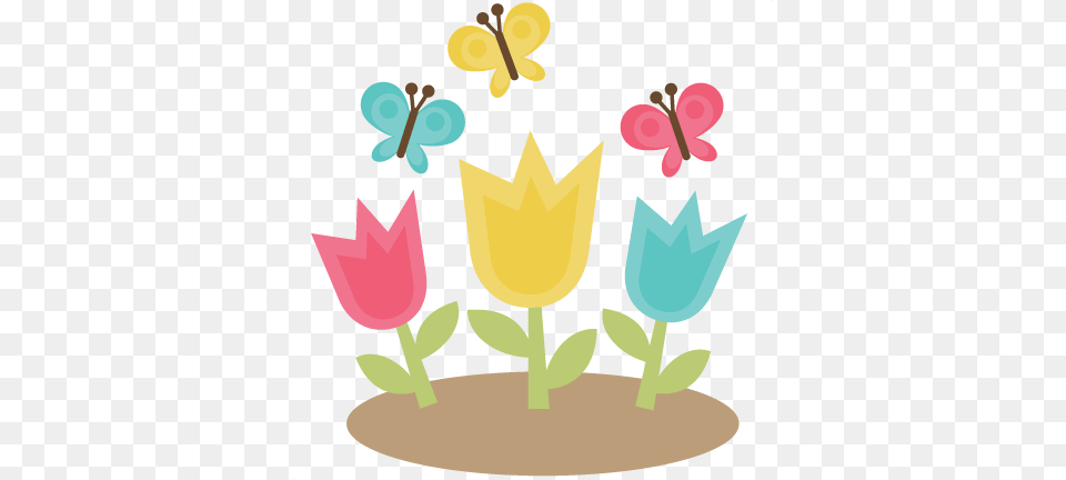 Tulips With Butterflies Svg Files For Scrapbooking Scrapbooking, Flower, Plant, Art, Leaf Png Image