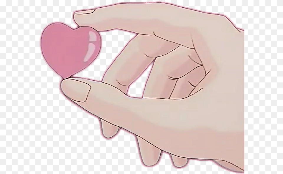 Tumblr Arm Hand Heart Art Anime Aesthetic Heart, Body Part, Person, Symbol Png