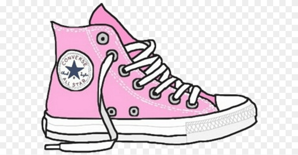 Tumblr Cartoon Pink Converse Allstar Freetoedit Royalty Converse, Clothing, Footwear, Shoe, Sneaker Free Transparent Png