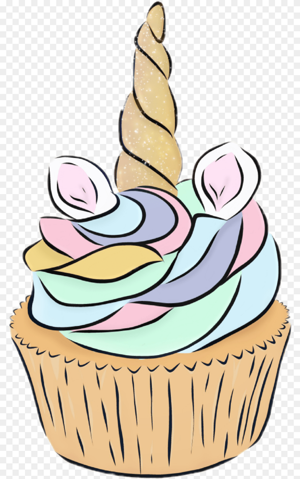 Tumblr Cupcake Unicorn Cupcake Clipart, Cake, Cream, Dessert, Food Png Image