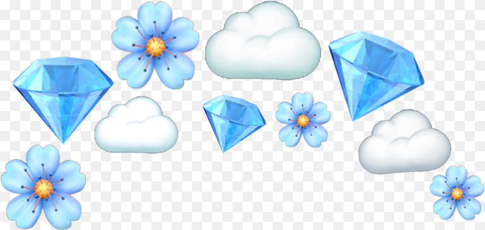 Tumblr Cute Head Aesthetic Crown Flower Blue, Accessories, Diamond, Gemstone, Jewelry Free Png Download