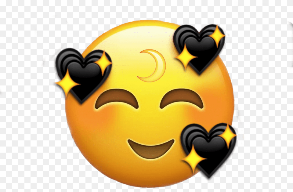 Tumblr Emoji Heart Black Moon Beautiful Iphone In Love Emoji, Face, Head, Person, Logo Free Transparent Png