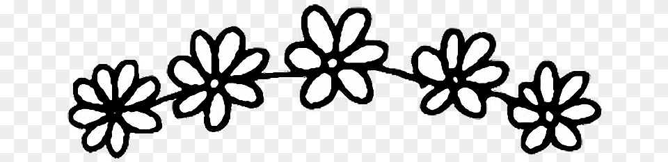 Tumblr Flower Stickers Flower Sticker Black And White, Accessories, Stencil, Pattern, Plant Free Png Download