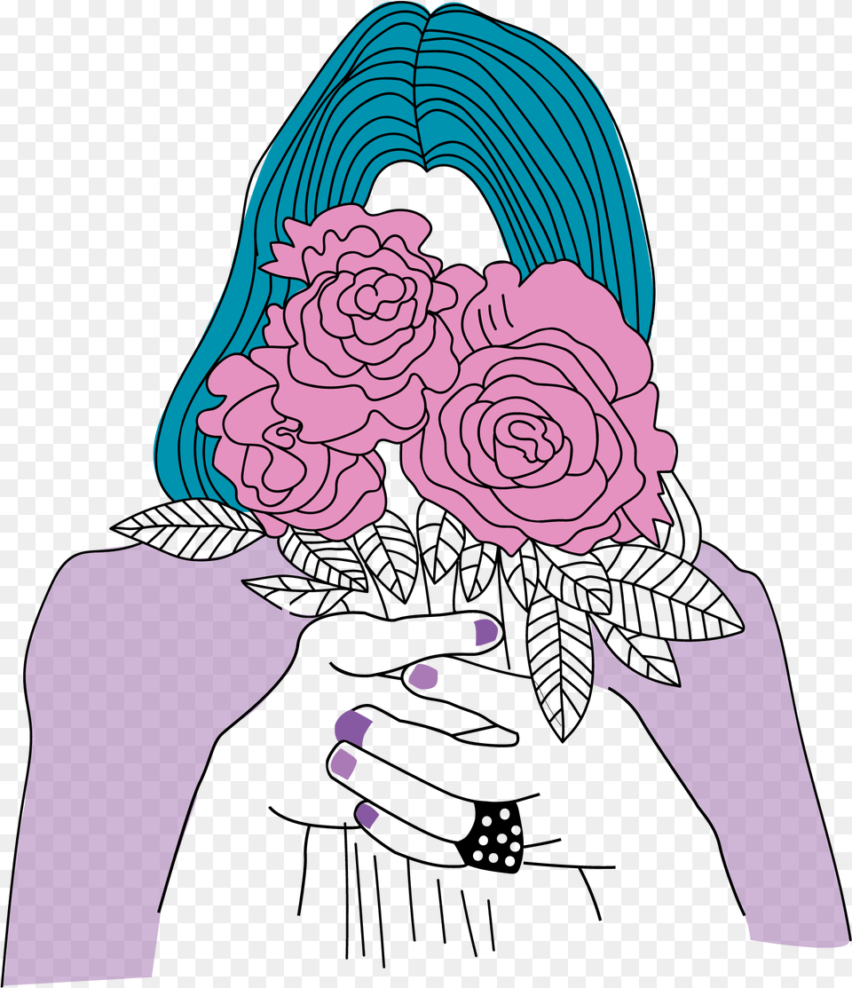 Tumblr Girl Artist Aesthetic Pastel, Art, Rose, Plant, Flower Free Transparent Png