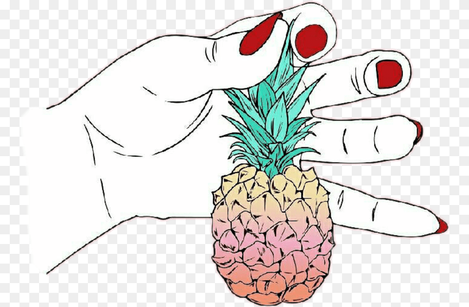 Tumblr Hands Tumbrl De Pinas, Food, Fruit, Pineapple, Plant Free Png