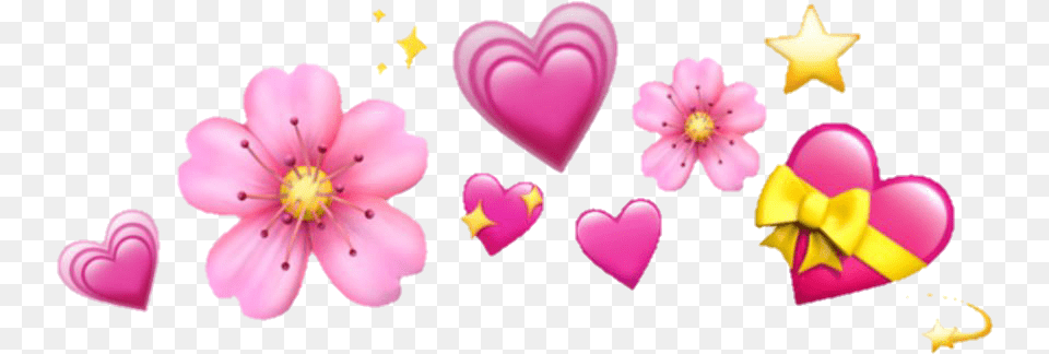 Tumblr Kawaii Crown Flower Sticker By Heart Crown Emoji, Petal, Plant, Symbol Free Png