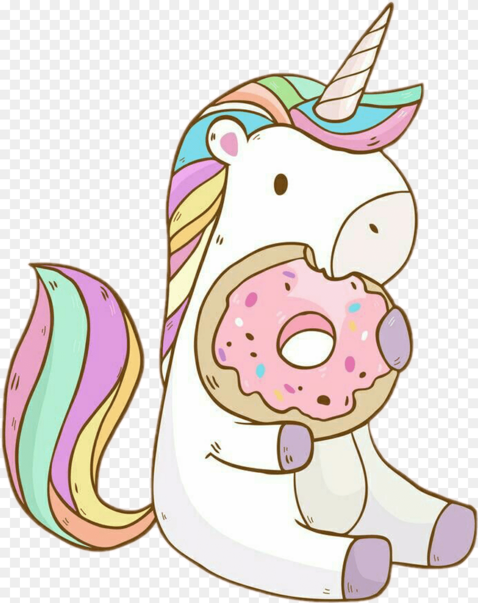 Tumblr Kawaii Cute Unicorn Unicornio Adorable Unicornio Kawaii, Food, Sweets, Face, Head Free Png Download