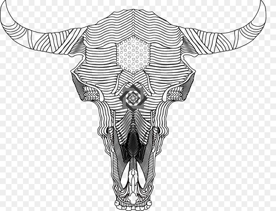 Tumblr Nksxmutggb Shvo Pretty Bull Skull Tumblr Sketch, Animal, Cattle, Mammal, Longhorn Free Png