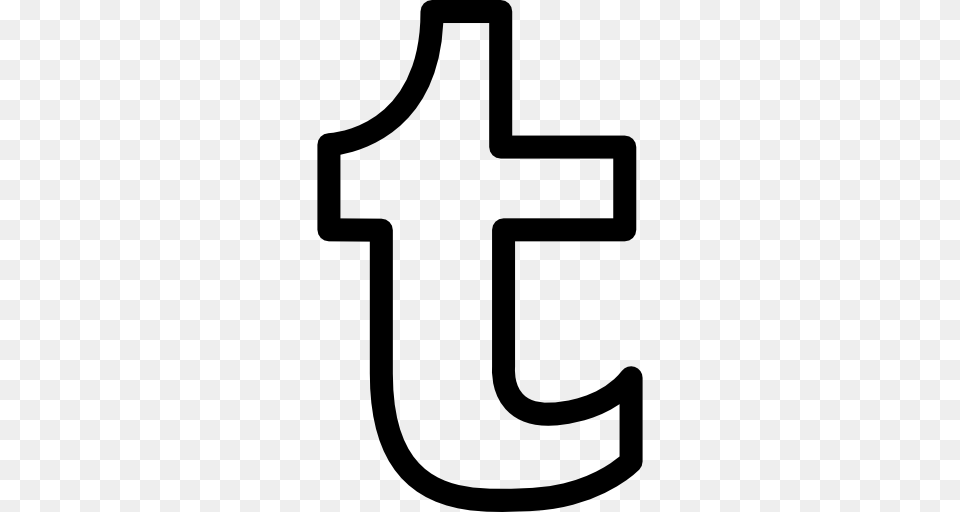 Tumblr Outlined Social Logo Symbol Of A Letter, Cross, Text, Number, Electronics Free Png